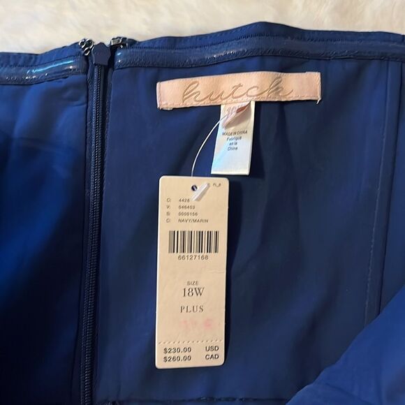 New! ANTHROPOLOGIE Hutch Tulle Bow Tie Strapless Midi Dress Navy Size18W - Picture 9 of 16